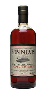 A bottle of Ben Nevis 19 Year Old Single Malt Scotch Whisky