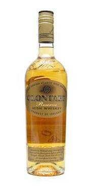 A bottle of Clontarf Reserve Irish Whisky