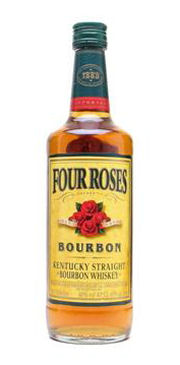 A bottle of Four Roses Straight Bourbon Whisky