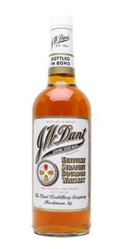 A bottle of JW Dant Straight Bourbon Whisky