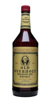 A bottle of Old Overholt Straight Rye Whisky