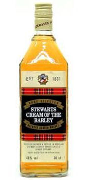 A bottle Stewarts Cream of the Barley Blended Whisky