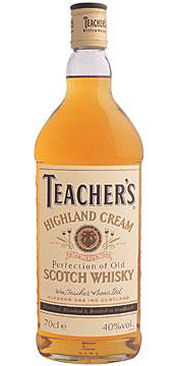 A bottle of Teacher's Highland Cream Whisky